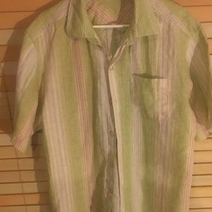 Men's striped Tommy Bahama Button Down Shirt Large